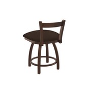821 Catalina 18" Low Back Swivel Vanity Stool with Bronze Finish and Rein Coffee Seat, 82118BZ025
