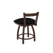 821 Catalina 18" Low Back Swivel Vanity Stool with Bronze Finish and Black Vinyl Seat, 82118BZBlkVinyl