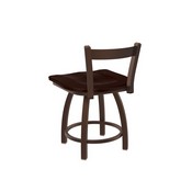 821 Catalina 18" Low Back Swivel Vanity Stool with Bronze Finish and Dark Cherry Maple Seat, 82118BZDCMpl