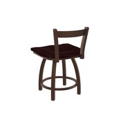 821 Catalina 18" Low Back Swivel Vanity Stool with Bronze Finish and Dark Cherry Oak Seat, 82118BZDCOak