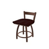 821 Catalina 18" Low Back Swivel Vanity Stool with Bronze Finish and Dark Cherry Oak Seat, 82118BZDCOak