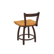 821 Catalina 18" Low Back Swivel Vanity Stool with Bronze Finish and Medium Oak Seat, 82118BZMedOak