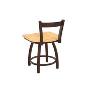 821 Catalina 18" Low Back Swivel Vanity Stool with Bronze Finish and Natural Maple Seat, 82118BZNatMpl