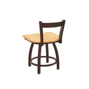 821 Catalina 18" Low Back Swivel Vanity Stool with Bronze Finish and Natural Oak Seat, 82118BZNatOak