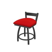 821 Catalina 18" Low Back Swivel Vanity Stool with Pewter Finish and Canter Red Seat, 82118PW011