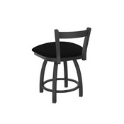 821 Catalina 18" Low Back Swivel Vanity Stool with Pewter Finish and Black Vinyl Seat, 82118PWBlkVinyl