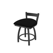 821 Catalina 18" Low Back Swivel Vanity Stool with Pewter Finish and Black Vinyl Seat, 82118PWBlkVinyl