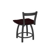 821 Catalina 18" Low Back Swivel Vanity Stool with Pewter Finish and Dark Cherry Oak Seat, 82118PWDCOak