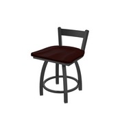 821 Catalina 18" Low Back Swivel Vanity Stool with Pewter Finish and Dark Cherry Oak Seat, 82118PWDCOak