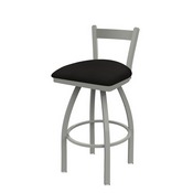 821 Catalina Low Back Swivel Stool with Anodized Nickel Finish and Canter Espresso Seat, AGS-82125AN003