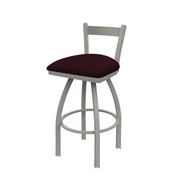 821 Catalina Low Back Swivel Stool with Anodized Nickel Finish and Canter Bordeaux Seat, AGS-82125AN005