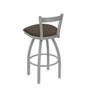821 Catalina Low Back Swivel Stool with Anodized Nickel Finish and Canter Earth Seat, AGS-82125AN006