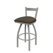 821 Catalina Low Back Swivel Stool with Anodized Nickel Finish and Canter Earth Seat, AGS-82125AN006