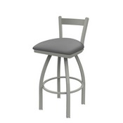 821 Catalina Low Back Swivel Stool with Anodized Nickel Finish and Canter Folkstone Grey Seat, AGS-82125AN007