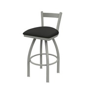 821 Catalina Low Back Swivel Stool with Anodized Nickel Finish and Canter Iron Seat, AGS-82125AN008