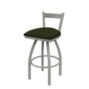 821 Catalina Low Back Swivel Stool with Anodized Nickel Finish and Canter Pine Seat, AGS-82125AN010
