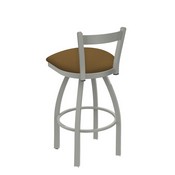 821 Catalina Low Back Swivel Stool with Anodized Nickel Finish and Canter Saddle Seat, AGS-82125AN012