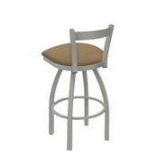 821 Catalina Low Back Swivel Stool with Anodized Nickel Finish and Canter Sand Seat, AGS-82125AN013