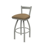 821 Catalina Low Back Swivel Stool with Anodized Nickel Finish and Canter Sand Seat, AGS-82125AN013