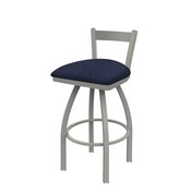 821 Catalina Low Back Swivel Stool with Anodized Nickel Finish and Graph Anchor Seat, AGS-82125AN014