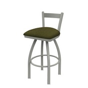 821 Catalina Low Back Swivel Stool with Anodized Nickel Finish and Graph Parrot Seat, AGS-82125AN015