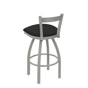 821 Catalina Low Back Swivel Stool with Anodized Nickel Finish and Graph Coal Seat, AGS-82125AN018