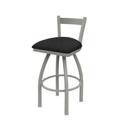 821 Catalina Low Back Swivel Stool with Anodized Nickel Finish and Graph Coal Seat, AGS-82125AN018