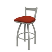 821 Catalina Low Back Swivel Stool with Anodized Nickel Finish and Graph Poppy Seat, AGS-82125AN021