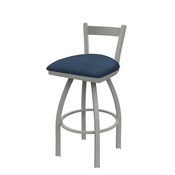 821 Catalina Low Back Swivel Stool with Anodized Nickel Finish and Rein Bay Seat, AGS-82125AN024