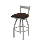 821 Catalina Low Back Swivel Stool with Anodized Nickel Finish and Rein Coffee Seat, AGS-82125AN025