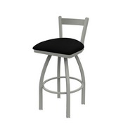 821 Catalina Low Back Swivel Stool with Anodized Nickel Finish and Black Vinyl Seat, AGS-82125ANBlkVinyl