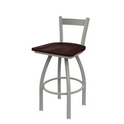 821 Catalina Low Back Swivel Stool with Anodized Nickel Finish and Dark Cherry Maple Seat, AGS-82125ANDCMpl