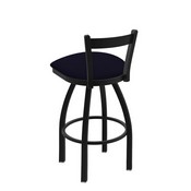 821 Catalina Low Back Swivel Stool with Black Wrinkle Finish and Canter Twilight Seat, AGS-82125BW002