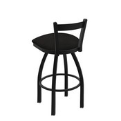 821 Catalina Low Back Swivel Stool with Black Wrinkle Finish and Canter Espresso Seat, AGS-82125BW003