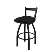 821 Catalina Low Back Swivel Stool with Black Wrinkle Finish and Canter Espresso Seat, AGS-82125BW003