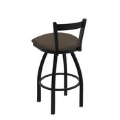 821 Catalina Low Back Swivel Stool with Black Wrinkle Finish and Canter Earth Seat, AGS-82125BW006