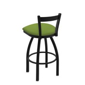 821 Catalina Low Back Swivel Stool with Black Wrinkle Finish and Canter Kiwi Green Seat, AGS-82125BW009