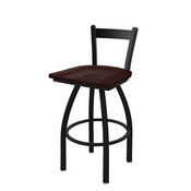 821 Catalina Low Back Swivel Stool with Black Wrinkle Finish and Dark Cherry Maple Seat, AGS-82125BWDCMpl