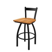 821 Catalina Low Back Swivel Stool with Black Wrinkle Finish and Medium Maple Seat, AGS-82125BWMedMpl