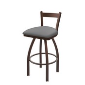 821 Catalina Low Back Swivel Stool with Bronze Finish and Canter Folkstone Grey Seat, AGS-82125BZ007
