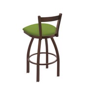 821 Catalina Low Back Swivel Stool with Bronze Finish and Canter Kiwi Green Seat, AGS-82125BZ009