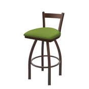 821 Catalina Low Back Swivel Stool with Bronze Finish and Canter Kiwi Green Seat, AGS-82125BZ009