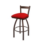 821 Catalina Low Back Swivel Stool with Bronze Finish and Canter Red Seat, AGS-82125BZ011