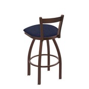 821 Catalina Low Back Swivel Stool with Bronze Finish and Graph Anchor Seat, AGS-82125BZ014
