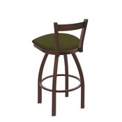 821 Catalina Low Back Swivel Stool with Bronze Finish and Graph Parrot Seat, AGS-82125BZ015