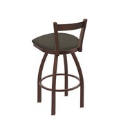 821 Catalina Low Back Swivel Stool with Bronze Finish and Graph Chalice Seat, AGS-82125BZ019