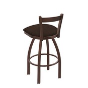 821 Catalina Low Back Swivel Stool with Bronze Finish and Rein Coffee Seat, AGS-82125BZ025