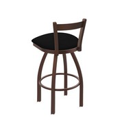 821 Catalina Low Back Swivel Stool with Bronze Finish and Black Vinyl Seat, AGS-82125BZBlkVinyl