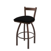 821 Catalina Low Back Swivel Stool with Bronze Finish and Black Vinyl Seat, AGS-82125BZBlkVinyl