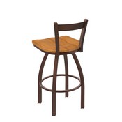 821 Catalina Low Back Swivel Stool with Bronze Finish and Medium Maple Seat, AGS-82125BZMedMpl